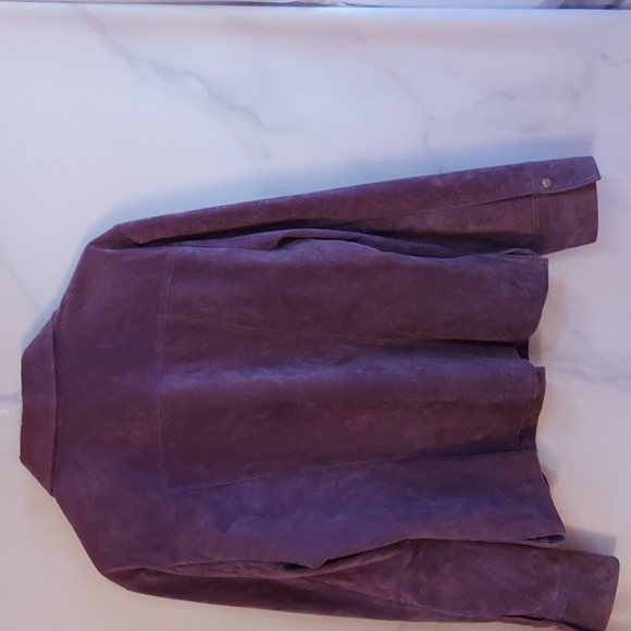 Live A Little Women's Purple Suede Fitted Jacket Snapped Front Size M - Picture 5 of 13